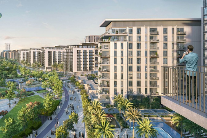 Emaar off-plan properties Dubai Modern Dubai skyline and premium residential communities representing Emaar property opportunities