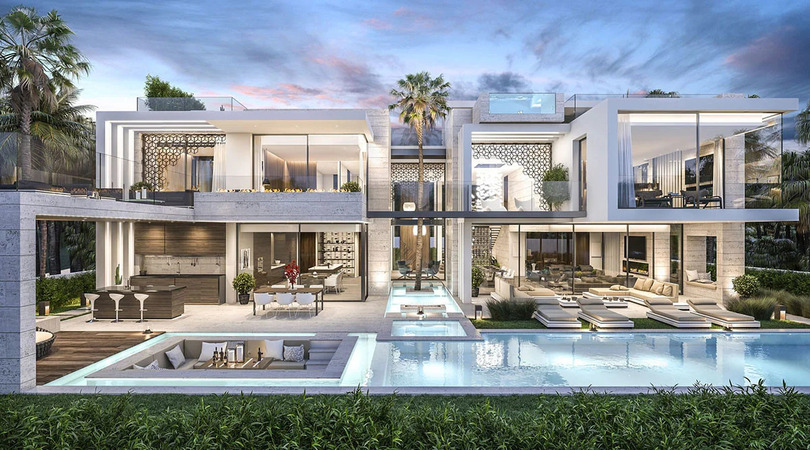 Modern villa community showcasing luxury off-plan villas in Dubai