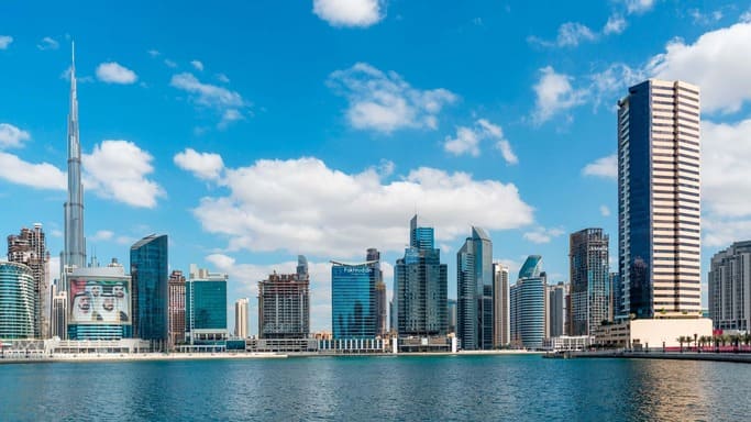 Modern Business Bay residential towers and luxury properties in Dubai skyline