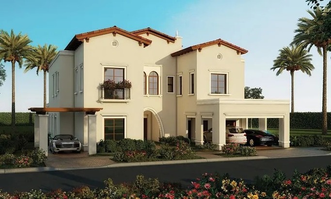 Modern Arabian Ranches villas and residential properties surrounded by greenery in Dubai