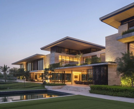 Emaar The Heights Country Club and Wellness residences surrounded by landscaped green spaces in Dubai